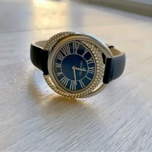 Swarovski | Accessories | Swarovski Duo Blue Leather Strap  display picture 1